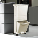 darrahopens Home & Garden > Kitchenware 42L Rubbish Bin Waste Trash Can Pedal Recycling Kitchen Wheel 2 Compartment