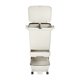 darrahopens Home & Garden > Kitchenware 42L Rubbish Bin Waste Trash Can Pedal Recycling Kitchen Wheel 2 Compartment