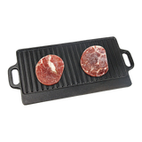 darrahopens Home & Garden > Kitchenware 46x22 cm Cast Iron Reversible Griddle Plate BBQ Hob Cooking Grill Pan