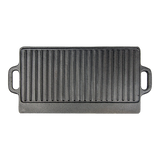 darrahopens Home & Garden > Kitchenware 46x22 cm Cast Iron Reversible Griddle Plate BBQ Hob Cooking Grill Pan