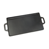 darrahopens Home & Garden > Kitchenware 46x22 cm Cast Iron Reversible Griddle Plate BBQ Hob Cooking Grill Pan