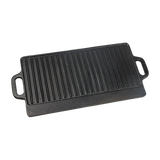 darrahopens Home & Garden > Kitchenware 46x22 cm Cast Iron Reversible Griddle Plate BBQ Hob Cooking Grill Pan