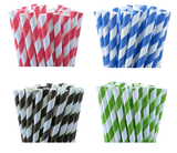 Darrahopens Home & Garden > Kitchenware 50 Pack Green White Drinking Straws Biodegradable Eco Paper Birthday Party Event Bistro Bar Cafe Take Away