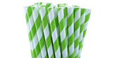 Darrahopens Home & Garden > Kitchenware 50 Pack Green White Drinking Straws Biodegradable Eco Paper Birthday Party Event Bistro Bar Cafe Take Away