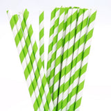 Darrahopens Home & Garden > Kitchenware 50 Pack Green White Drinking Straws Biodegradable Eco Paper Birthday Party Event Bistro Bar Cafe Take Away