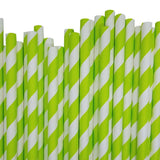 Darrahopens Home & Garden > Kitchenware 50 Pack Green White Drinking Straws Biodegradable Eco Paper Birthday Party Event Bistro Bar Cafe Take Away