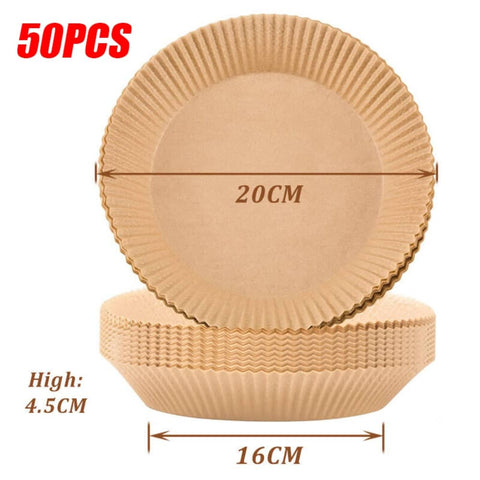 Darrahopens Home & Garden > Kitchenware 50PCS Air Fryer Disposable Paper Liner Set Non-Stick Pan Parchment Baking Paper