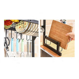 Darrahopens Home & Garden > Kitchenware 85cm Dish Drying Rack Drainer Over Sink Steel Cup Cutlery Organizer 2 Tier