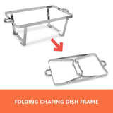 Darrahopens Home & Garden > Kitchenware 9L Chafing Dish Set Buffet Pan Bain Marie Bow Stainless Steel Food Warmer