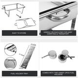 Darrahopens Home & Garden > Kitchenware 9L Chafing Dish Set Buffet Pan Bain Marie Bow Stainless Steel Food Warmer(2*4.5L)