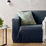 Darrahopens Home & Garden > Kitchenware Accessorize Asher Dark Blue Stretch Sofa Cover with Square Arms 3 Seater