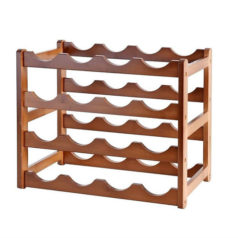 Darrahopens Home & Garden > Kitchenware Bamboo Stackable Modular Freestanding Countertop Wine Shelf Rack