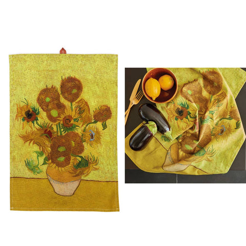 Darrahopens Home & Garden > Kitchenware Bedding House Van Gogh Sunflower Yellow Tea Towel