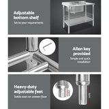darrahopens Home & Garden > Kitchenware Cefito 100x60cm Commercial Stainless Steel Sink Kitchen Bench