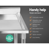 darrahopens Home & Garden > Kitchenware Cefito 100x60cm Commercial Stainless Steel Sink Kitchen Bench
