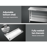 darrahopens Home & Garden > Kitchenware Cefito 1219 x 610mm Commercial Stainless Steel Kitchen Bench