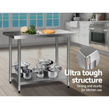 darrahopens Home & Garden > Kitchenware Cefito 1219 x 610mm Commercial Stainless Steel Kitchen Bench