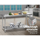 darrahopens Home & Garden > Kitchenware Cefito 1829 x 610mm Commercial Stainless Steel Kitchen Bench
