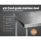 darrahopens Home & Garden > Kitchenware Cefito 1829 x 762mm Commercial Stainless Steel Kitchen Bench
