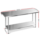 darrahopens Home & Garden > Kitchenware Cefito 1829 x 762mm Commercial Stainless Steel Kitchen Bench