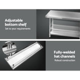 darrahopens Home & Garden > Kitchenware Cefito 1829 x 762mm Commercial Stainless Steel Kitchen Bench with 4pcs Castor Wheels