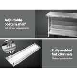 darrahopens Home & Garden > Kitchenware Cefito 304 Stainless Steel Kitchen Benches Work Bench Food Prep Table with Wheels 1829MM x 610MM