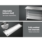 darrahopens Home & Garden > Kitchenware Cefito 430 Stainless Steel Kitchen Benches Work Bench Food Prep Table with Wheels 1829MM x 610MM