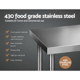 darrahopens Home & Garden > Kitchenware Cefito 610 x 1219mm Commercial Stainless Steel Kitchen Bench