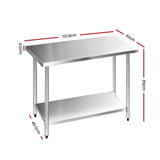 darrahopens Home & Garden > Kitchenware Cefito 610 x 1219mm Commercial Stainless Steel Kitchen Bench