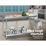 darrahopens Home & Garden > Kitchenware Cefito 610 x 1524mm Commercial Stainless Steel Kitchen Bench