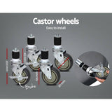 darrahopens Home & Garden > Kitchenware Cefito 762 x 762mm Commercial Stainless Steel Kitchen Bench with 4pcs Castor Wheels