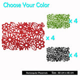 Darrahopens Home & Garden > Kitchenware Choice Set of 4 Felt Rectangular Table Placemats Black