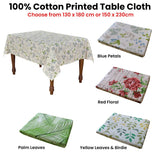 Darrahopens Home & Garden > Kitchenware Cotton Yellow Leaves Birdie Oblong Table Cloth 150 x 230cm