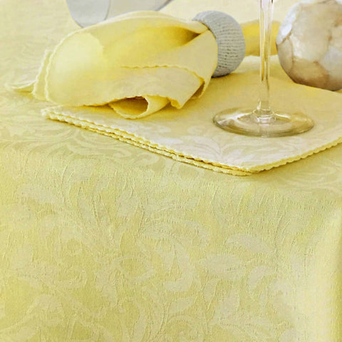 Darrahopens Home & Garden > Kitchenware Damask Embossed Tablecloth 180 x 180 cm Sunshine