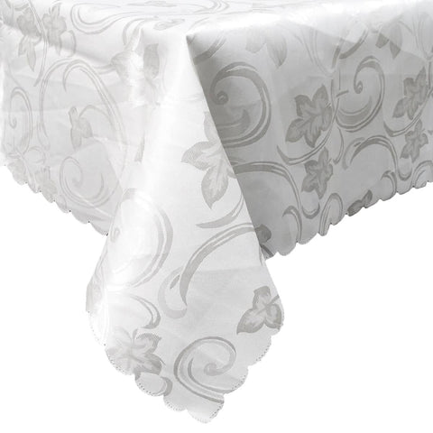 Darrahopens Home & Garden > Kitchenware Deco White Luxury Jacquard Tablecloth 150 x 220 cm