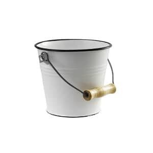 Darrahopens Home & Garden > Kitchenware Enam Bucket 1lt Wht w BLK Rim