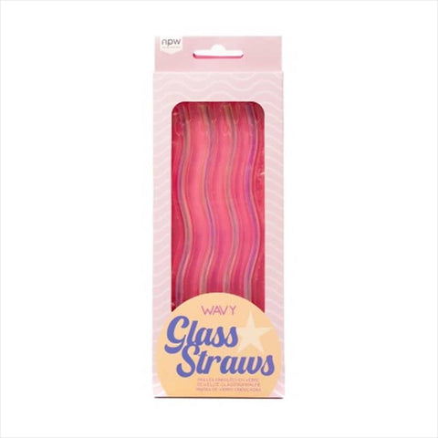 Darrahopens Home & Garden > Kitchenware Good Vibes Wavy Glass Straws