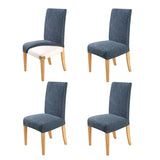 Darrahopens Home & Garden > Kitchenware Home Innovations Set of 4 Easy Fit Stretch Dining Chair Covers Knitted - Dark Blue