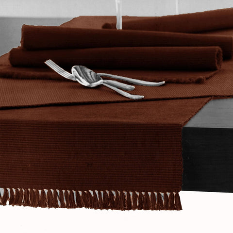 Darrahopens Home & Garden > Kitchenware Hoydu Cotton Ribbed Table Runner 45cm x 150cm - COPPER