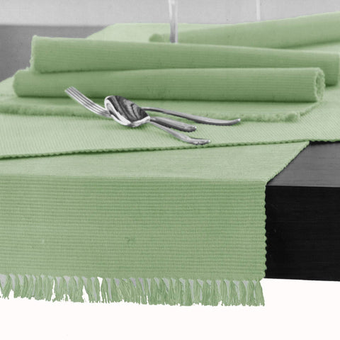 Darrahopens Home & Garden > Kitchenware Hoydu Cotton Ribbed Table Runner 45cm x 150cm - REED GREEN