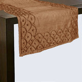 Darrahopens Home & Garden > Kitchenware Hoydu Silk Blend Beaded Table Runner 45cm x 200cm - Champagne Beige