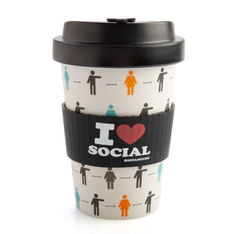 darrahopens Home & Garden > Kitchenware I Heart Social Distancing Eco-to-Go Bamboo Cup