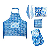 Darrahopens Home & Garden > Kitchenware IDC Homewares 5 Pce Cotton Kitchen Set Azure Blue