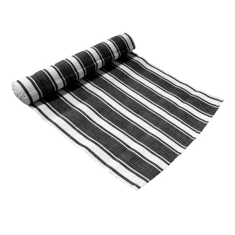 Darrahopens Home & Garden > Kitchenware IDC Homewares Ribbed Pattern Table Runner Panama Narrow Black