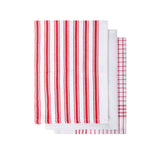 Darrahopens Home & Garden > Kitchenware IDC Homewares Set of 3 Gardenia Cotton Tea Towels Red
