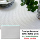Darrahopens Home & Garden > Kitchenware Invitation Prestige Jacquard White Table Cloth 160 x 220 cm