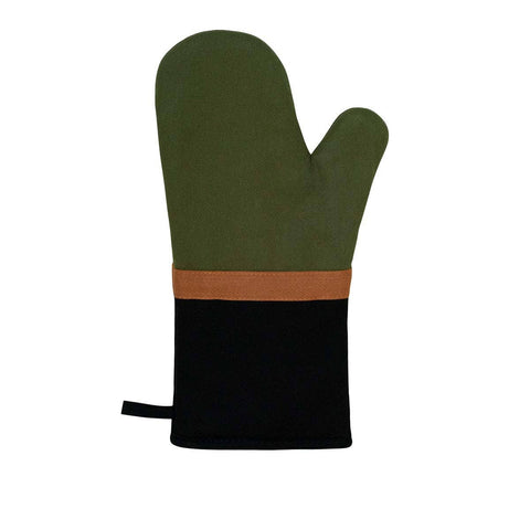 Darrahopens Home & Garden > Kitchenware J Elliot Home Selby Cotton Oven Mitt 34 x 15 cm Olive & Black
