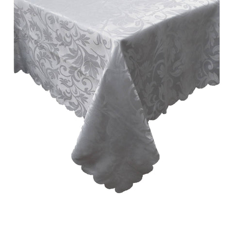 Darrahopens Home & Garden > Kitchenware Jacquard Pattern Table Cloth Leaves Grey 180cm Round