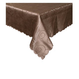 Darrahopens Home & Garden > Kitchenware Jacquard Table Cloth Swirls Chocolate 180 cm Round
