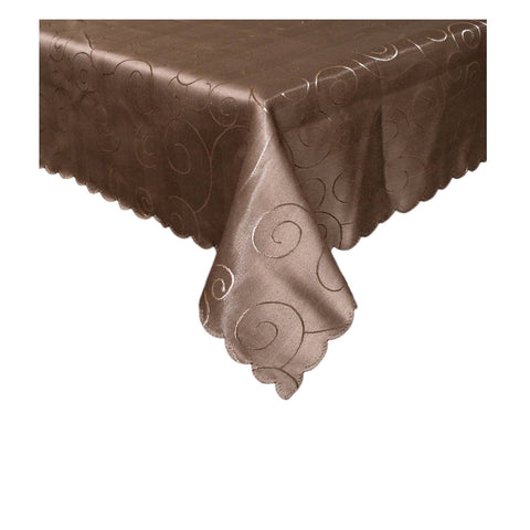 Darrahopens Home & Garden > Kitchenware Jacquard Table Cloth Swirls Chocolate 180 cm Round